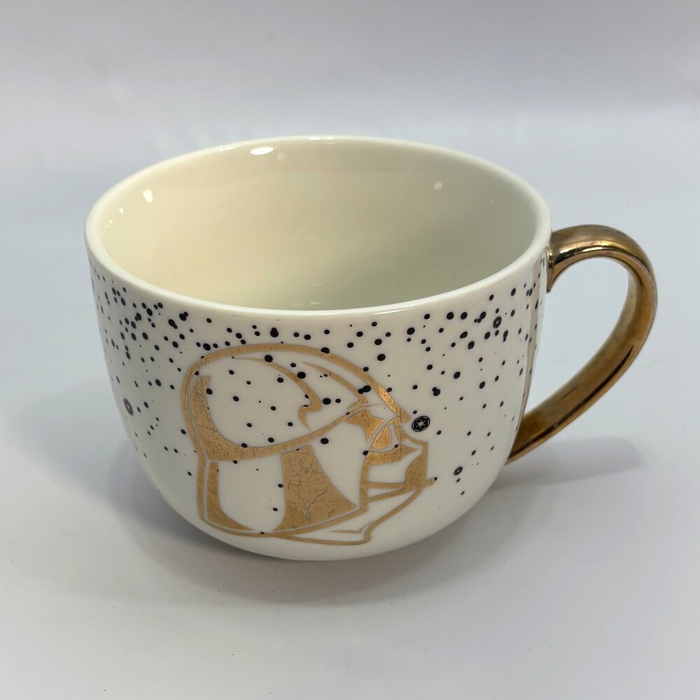 Star Wars Pinache Ceramic Coffee Cup Gold Handle Darth Vader Design